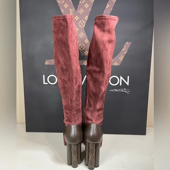 Louis Vuitton Boots LV Podium Platform Boots Authentic COA LV Tall Long Boots